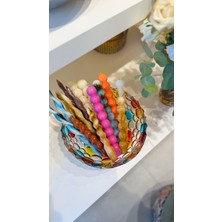 I Love Home Glass Bonbon Mum - Tekli Bordo