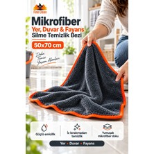 Fine Clean ( 1 Adet ) Turuncu Biyeli Mikrofiber Yer , Duvar , Fayans , Silme Temizleme Bezi 50X70CM