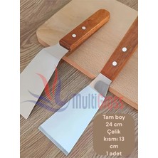 Tr Lüks Ahşap Saplı Paslanmaz Çelik Açılı Spatula, 24 cm