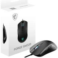 Msı Forge GM320 Oyuncu Mouse, 12800 Dpı Optik Sensör, Rgb Led, 7 Düğme, USB 2.0, Siyah, 1.5m Kablo