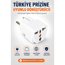 Edison Universal Fiş Türkiye Priz Dönüştürücü Adaptör Ingiliz Avrupa Seyahat Priz Çevirici Uyumlu