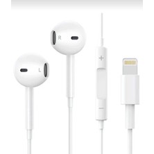 Cepsuar iPhone Uyumlu Lightning Konnektörlü Kablolu Tak Çalıştır Kulaklık Beyaz