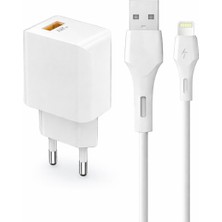 Cepsuar iPhone Uyumlu 12W USB Hızlı Şarj Adaptörü ve Lightning Kablo Seti - Hızlı Şarj Aleti, Akım Korumalı Beyaz