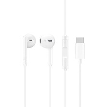 Cepsuar iPhone 17 Air - iphone 17 - iphone 17 Pro - iphone 17 Pro Max Uyumlu Type-C Kulaklık Beyaz