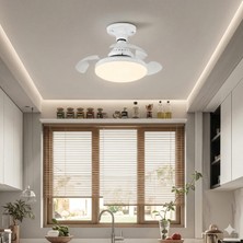 Dolunay Fan LED Ampul - Rozanslı Tavan Montajı Gerekir - 72W 7850 Lümen 3 Renk Işık (Beyaz, Gün Işığı, Natural) Uzaktan Kumandalı, Dimlenebilir Cata Hayalet Pervaneli Tavan Vantilatörü ve Aydınlatma