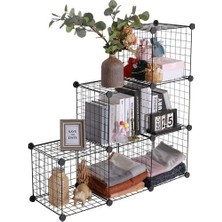 6 Bölmeli Portatif Çok Amaçlı Metal Tel Dolap Raf Organizer