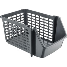 Eynel 5 Adet Çok Amaçlı Katlı Geçmeli Organizer, Pratik Dolap Içi Lavabo Altı Evye-Tezgah Üstü Buzdolabı Mutfak Banyo Çamaşır Makinesi Ev Düzenleyici Plastik Sepet (5 Adet - Antrasit)