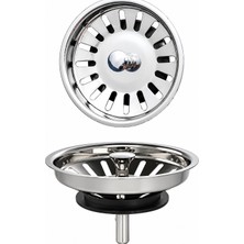 Cina Max Çöpmak 8 cm Paslanmaz Çelik Mutfak Lavabo Evye Gider Süzgeci Sifon Tıpa Metal Süzgeç
