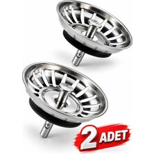 Cina Max 2 Adet Çöpmak 8 cm Paslanmaz Çelik Mutfak Lavabo Evye Gider Süzgeci Sifon Tıpa Metal Süzgeç