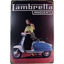 Ertürk Store Dekoratif Vintage Metal Pano Vespa Lambretta 20X30