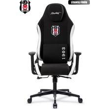 Fanchair x Beşiktaş Siyah Beyaz Kumaş Lisanslı Oyuncu Koltuğu