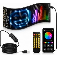 Ertürk Store Programlanabilir LED Tabela 17X7 Cm, Kayan Yazı ve Emoji LED Ekran, Bluetooth Uygulama Kontrollü Rgb Panel, USB Güçlü Dekoratif Işıklı Tabela