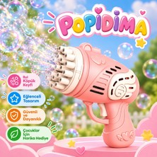 Popidima Çok Delikli Pilli Köpük Atan Tabanca Oyuncağı 23 Delikli Bubble Gun