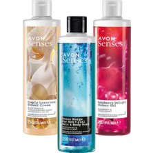 Avon Frambuaz Frenk Üzümü Şeftali Vanilya Orkide Nane ve Deniz Kokulu Duş Jeli Paketi
