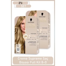 Schwarzkopf Creme Supreme Full Kit 8-0 Koyu Sarı x 2 Adet