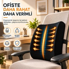 Baffhome Visco Bel Destek Minderi – Ergonomik Ortopedik Ofis Koltuğu Bel Yastığı – Araç ve Çalışma Sandalyesi İçin Sırt Desteği