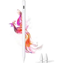 Ertürk Store 2018-2026 iPad Modelleriyle Uyumlu Beyaz Aktif Stylus Tablet Kalemi, Eğim Sensörlü ve Avuç Içi Reddetmeli