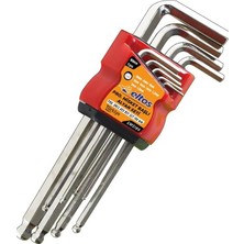 9 Parça Alyan Anahtar Seti, 180 Mm, Krom Vanadyum Çelik, L Tipi Sap, 1.5-10 Mm'e Kadar, Ergonomik Tutuş, Korozyona Dayanıklı, Otomotiv, Makine, Endistriyel Vida, Ekipman Uyumlu (Misket Başlı)