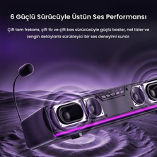 Str Store Aula Gs6 Pro 10W Rgb Bluetooth USB Kablolu Soundbar Hoparlör Player Özellikli Speaker Siyah
