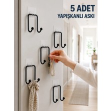 Maison Luré 5 Adet Yapışkanlı Duvar Askısı Çok Amaçlı Askılık Seti Banyo Askısı