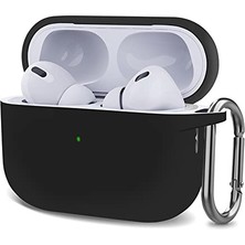 Ertürk Store Airpods Pro 2. Nesil Uyumlu Askılı Siyah Mat Silikon Kılıf
