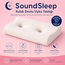 Ertürk Store Kulak Dostu Ergonomik Visco Uyku Yastığı, Köpe ve Kulaklık Kullananlar Için, Beyaz, Poliüretan (Pu)