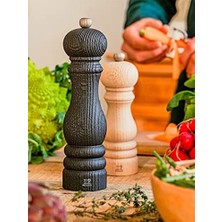 Ertürk Store Paris Nature Black Tuz Değirmeni 22 cm + Tuz - Klasik Öğütme Derecesi Ayarı - Pefc Damgalı Geri Dönüştürülmüş Ahşaptan - Siyah