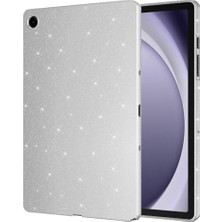 Ertürk Store Galaxy Tab A9 Plus Uyumlu Gümüş Simli Parlak Görünümlü Koton Tablet Kılıfı