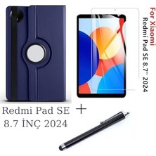 Ertürk Store Xiaomi Redmi Pad Se 8.7 Inç 2024 ile Uyumlu Standlı Dönebilen Tablet Kılıfı, Ekran Koruyucu ve Kalem Seti, Lacivert