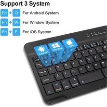 Str Store Mk-4 Kablosuz Ergonomik Apple-Android-Windows Manyetik Tablet Kılıf Uyumlu Klavye Mouse Kiti(Türkçe Q Klavye) Siyah