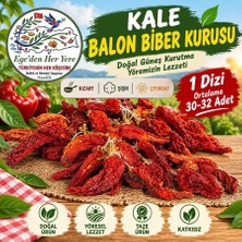 Denizli Tatlı Kale Biberi (Balon Biber) -Bir Dizide Ortalama 28-30 Adet Vardır – Doğal Kurutma