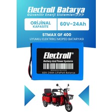 Electroll Stmax Gf 400 Uyumlu Batarya (Orijinal Kapasite) Lifepo4 60V 24AH Elektrikli Moped Bataryası