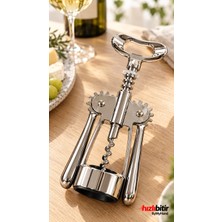 ByMyHand Professional Metal Krom Lüx Tirbüşon Şarap Şişe Açacağı Türbişon Tirbişon