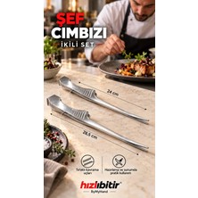 Bymyhand Et Cımbızı Et Pişirme Cımbızı 2'li Set 28 - 24 cm