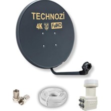 Ertürk Store 80 cm Çanak Anten Dörtlü Lnb 25 Metre Kablo 2 F Connektör