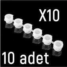 Ertürk Store 10 Adet Boş Şerit Boya Kapları 3-5 ml Plastik 6'lı Kapaklı-Boyama Etkinlikleri Için Boya Saklama