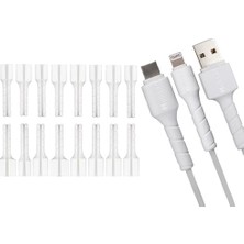 Ertürk Store iPhone Usb-C Şarj Kablosu Için 16 Parça Koruyucu Set; Kablo Tutucu Klips ve Uç Koruyucular
