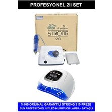 Ertürk Store Protez Tırnak Kalıcı Oje Seti, Strong 210 Freze Makinesi ve Uv LED Kurutucu, Beyaz