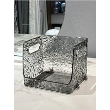 Ertürk Store Transparan Gri Çok Amaçlı Masaüstü Organizer; Kitap, Makyaj ve Takı Için