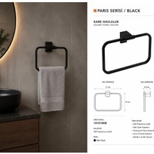 Maison Luré Siyah Kare Havluluk Banyo Askısı