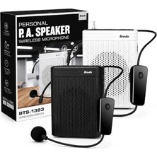 Ertürk Store Kablosuz Mikrofonlu Rehber Amfisi 3" Subwoofer Hoparlör Bluetooth Fm USB Tf Kart Destekli Hoparlör
