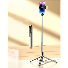 Ertürk Store Kumandalı Selfie+Masaüstü Tripod Yüksekliği Ayarlanabilir 170 cm Işıklı Tripod R1S-L