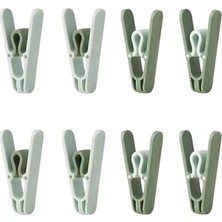 Ertürk Store Slibb Yeşil Mandal, 8'li Set, Çamaşır Ipi ve Kurutma Askısı Uyumlu