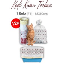 Ertürk Store Kedi Kumu Torbası, Poşeti, 85X50 Cm, 7'li 12 Rulo