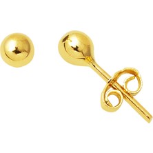 Bilezikci 14 Ayar Altın Top Küpe 4 mm.