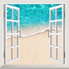 Ertürk Store Yapışkanlı Sticker Pencere Poster Duvar Kağıdı Deniz Kenarı