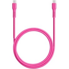 Ertürk Store Usb-C - Usb-C 120 cm 60W Pd/qc Hızlı Şarj/data Kablosu Neon 2DK59N Neon Pembe