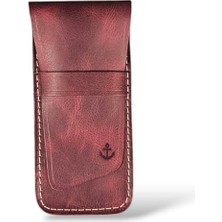 Ertürk Store Hakiki Deri Minimal Kalemlik (Bordo) | %100 Hakiki Dana Derisi; 3-4 Kalem Kapasiteli, Minimal Tasarım, Premium Deri Ofis Aksesuarı