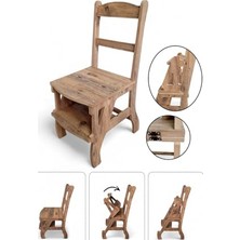 Ertürk Store Çok Amaçlı Mdf Katlanır Merdivenli Sandalye 2’si 1 Arada 110 kg Taşıma Kapasitesi
