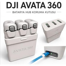 Ertürk Store Djı Avata 360 Için Batarya Hub Koruma Kutusu, 3 Batarya Kapasiteli, Şarj Hub Desteği